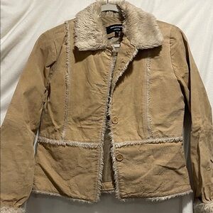 Stylish Tan Teddy Jacket with Faux Fur